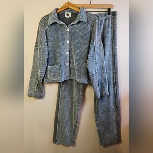 SAGA Womens Vintage Rib Sweater And Pants